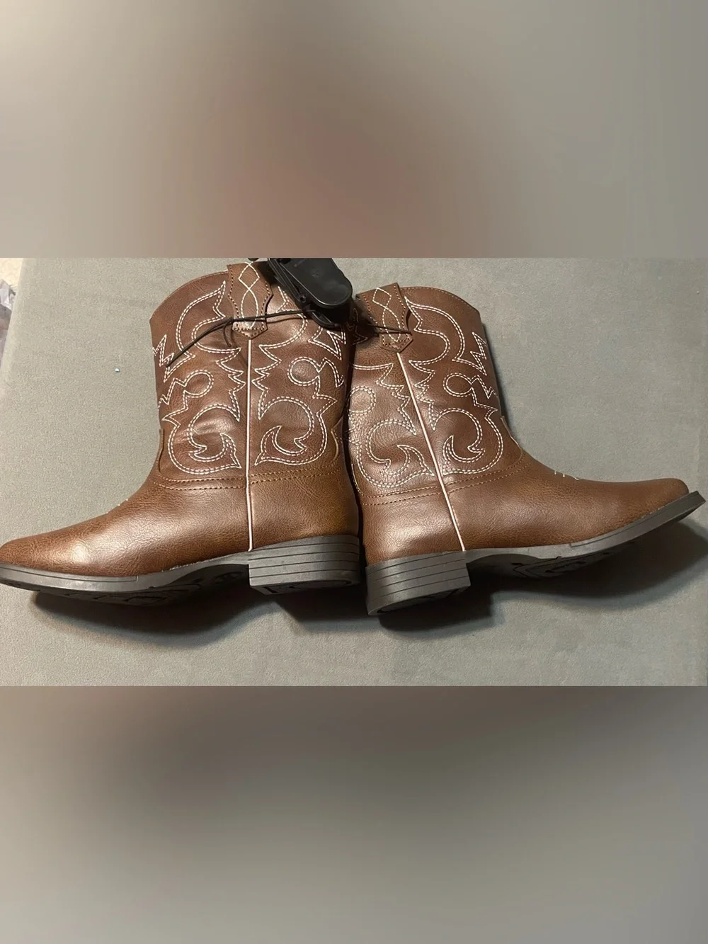 NWOT Wonder Nation Girls Brown Pink Western Cowgirl Cowboy Boots Size 1
